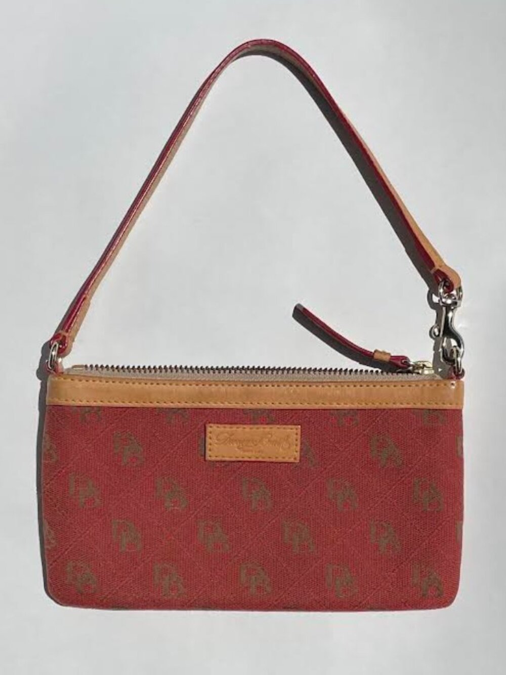 Vintage Dooney & Bourke DB Signature Wristlet/mini pochette Y2K Monogram Canvas